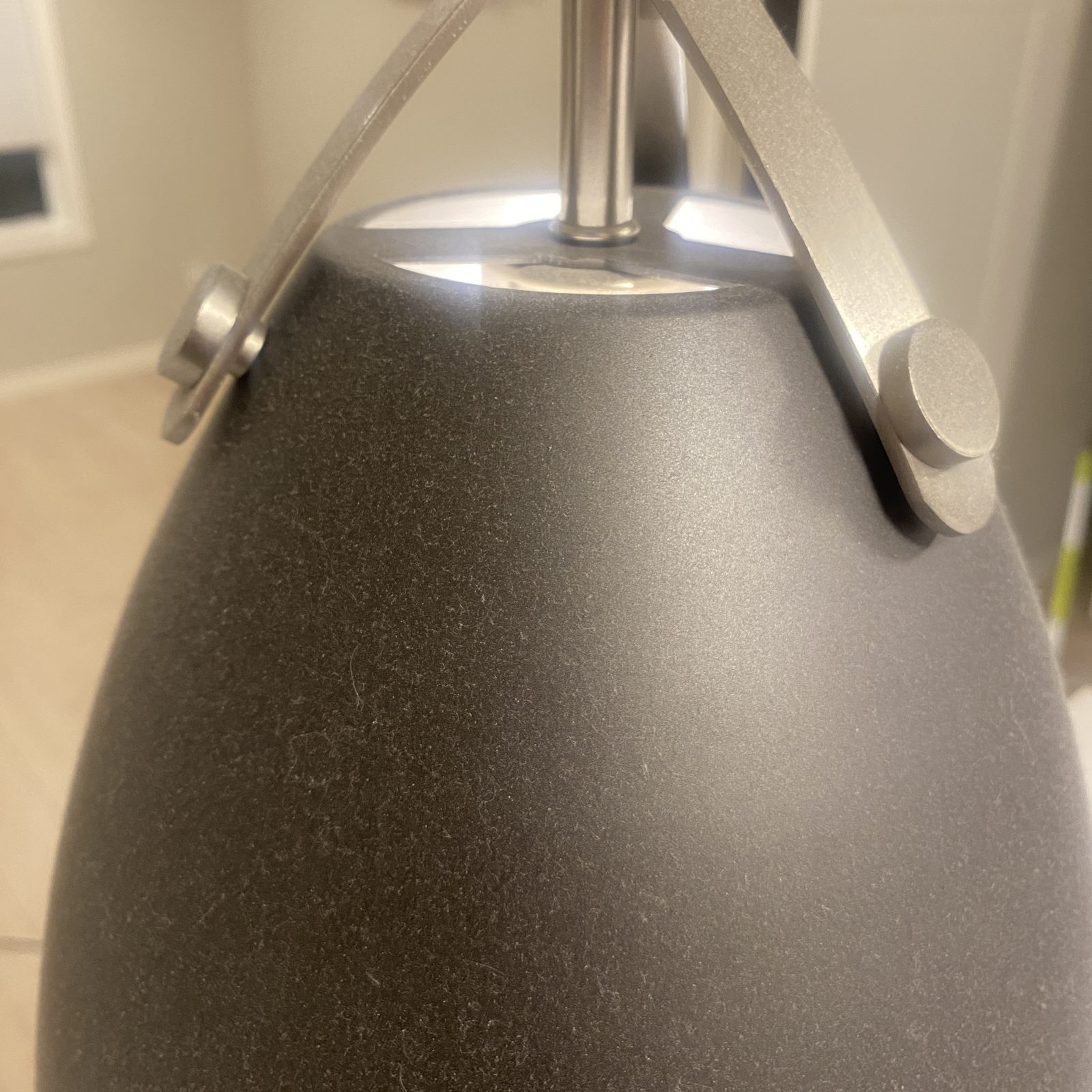 Before — dusty pendant light shade