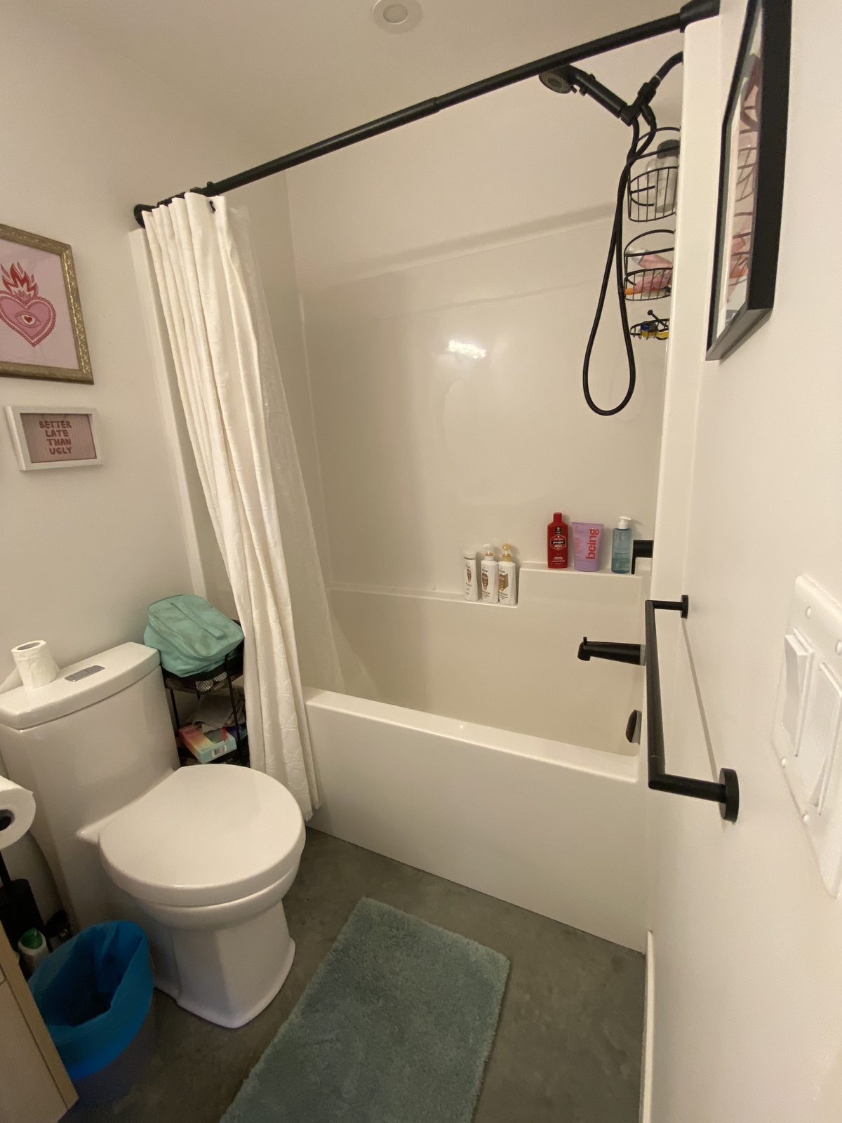 Full bathroom cleaned top to bottom with shining mirror and vanity, cleaned by Kendal