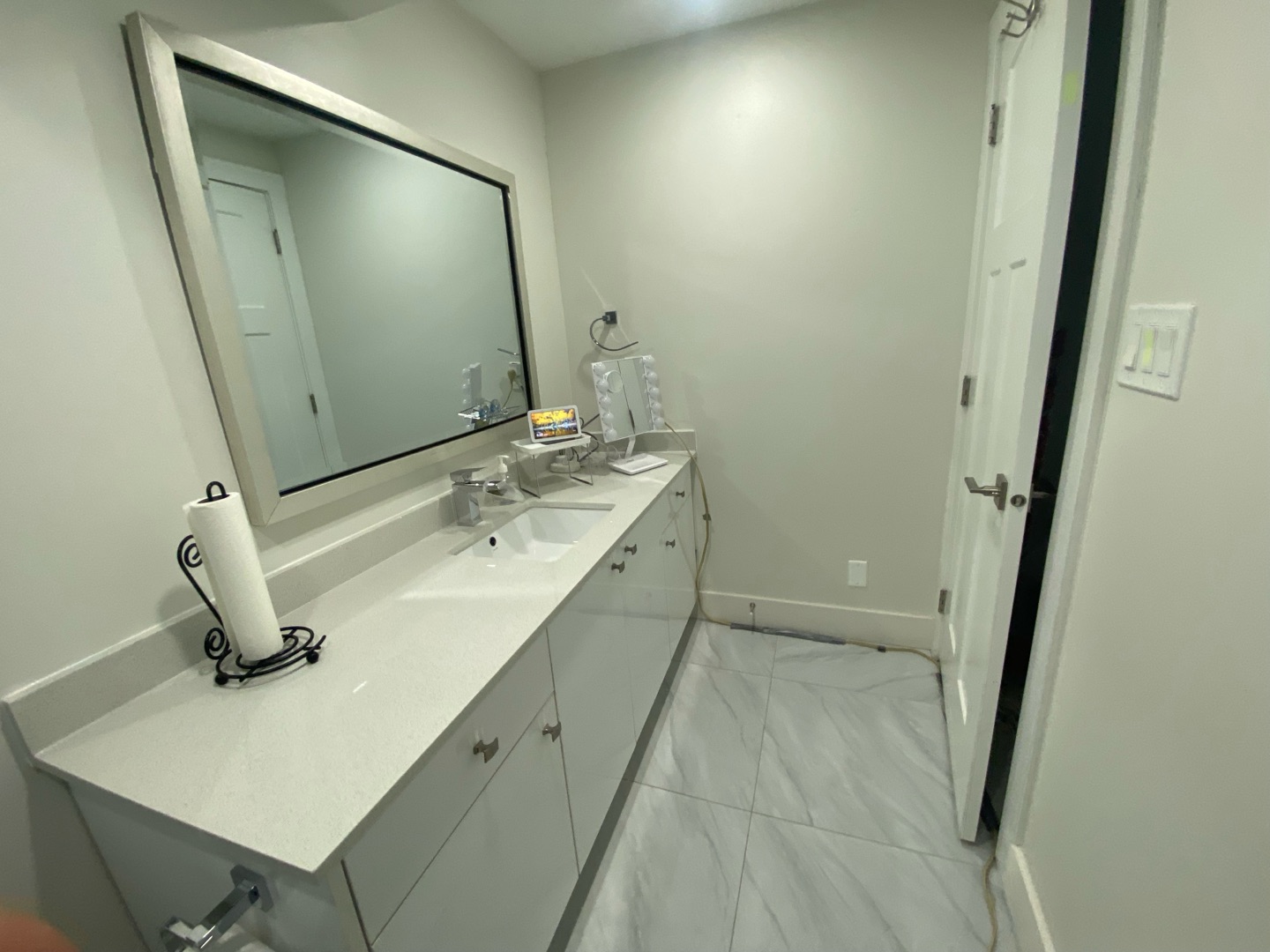 Spotless bathroom vanity cleaned by Kendal