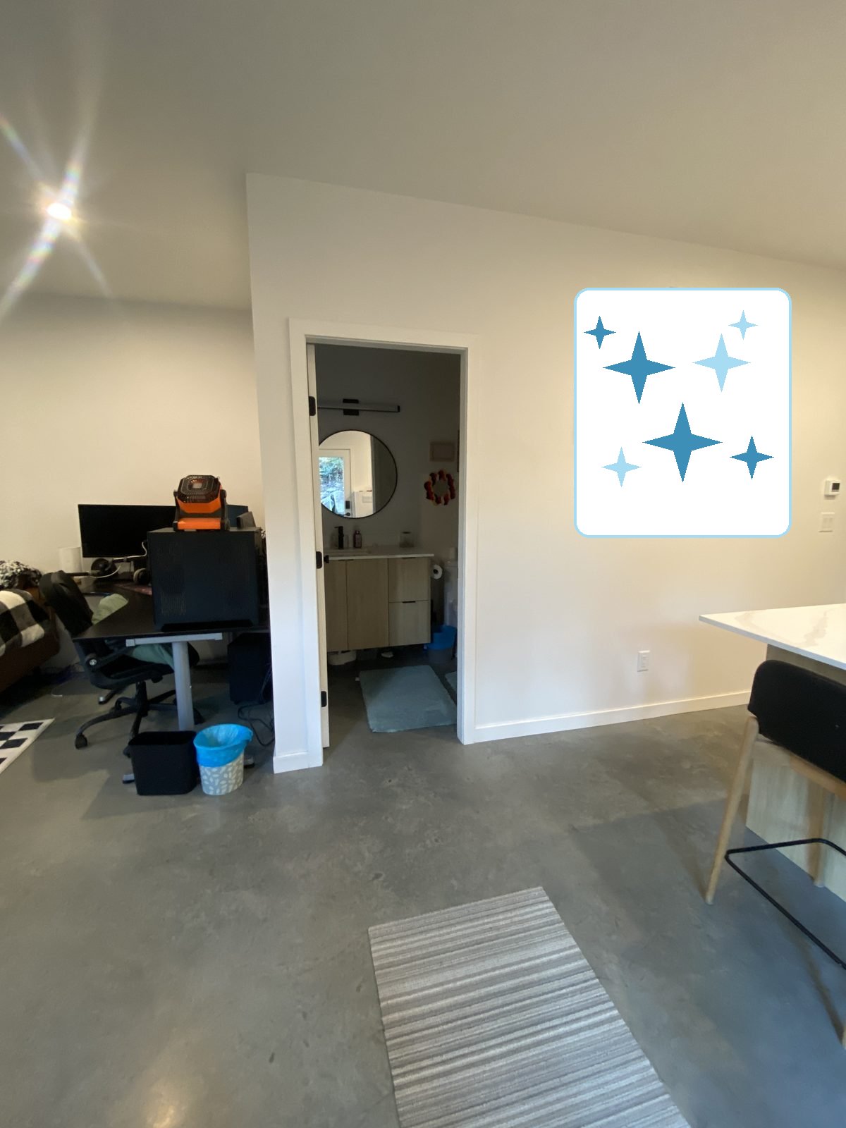 Loft and desk space fully refreshed and dust-free, cleaned by Kendal