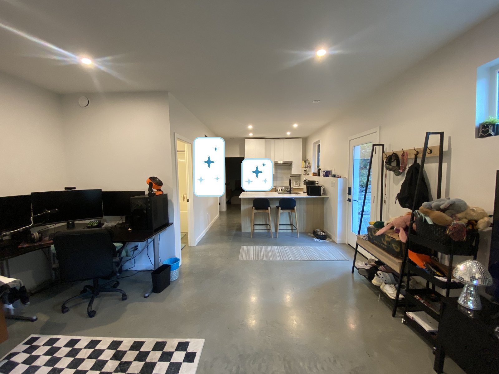 Open-concept living space cleaned wall to wall, cleaned by Kendal