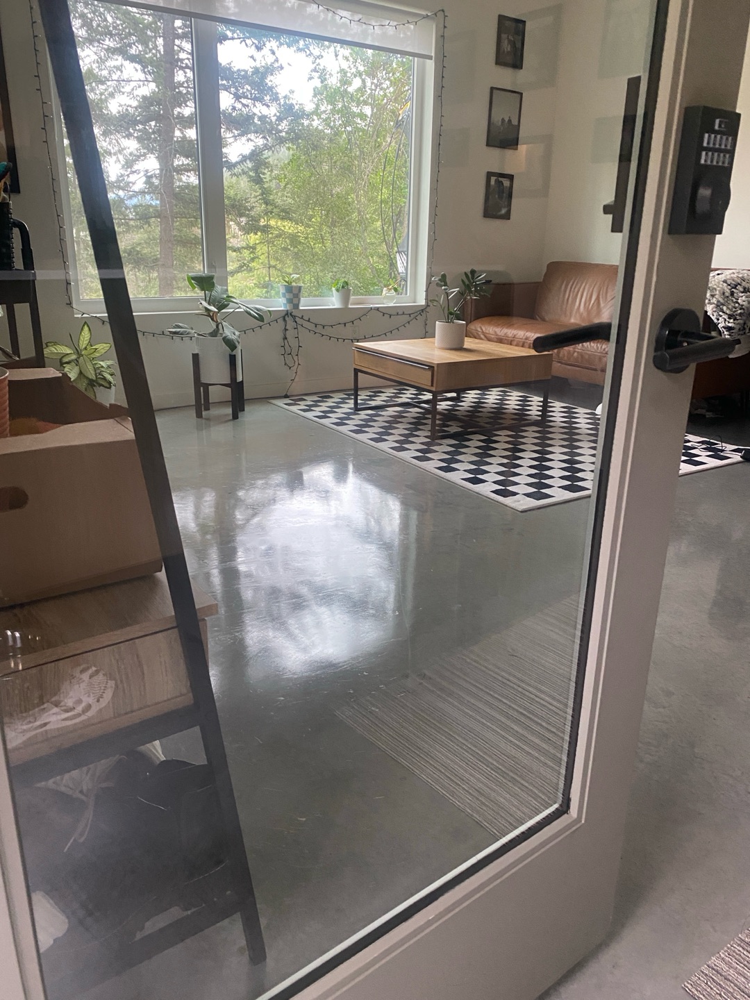 Sunroom with shining floors cleaned by Kendal